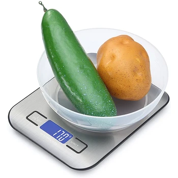 

Digital Food Kitchen Weighing Scales LCD Display 10KG Cooking Measuring Scale Waterproof for Home Baking Stainless Steel