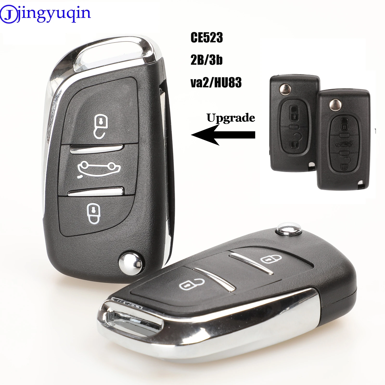 

jingyuqin VA2/HU83 2/3B Ce0523 Modified Flip Remote Car Key Shell For Citroen Coupe VTR C2 C4 C5 C6 C8 Berlingo Xsara Picasso