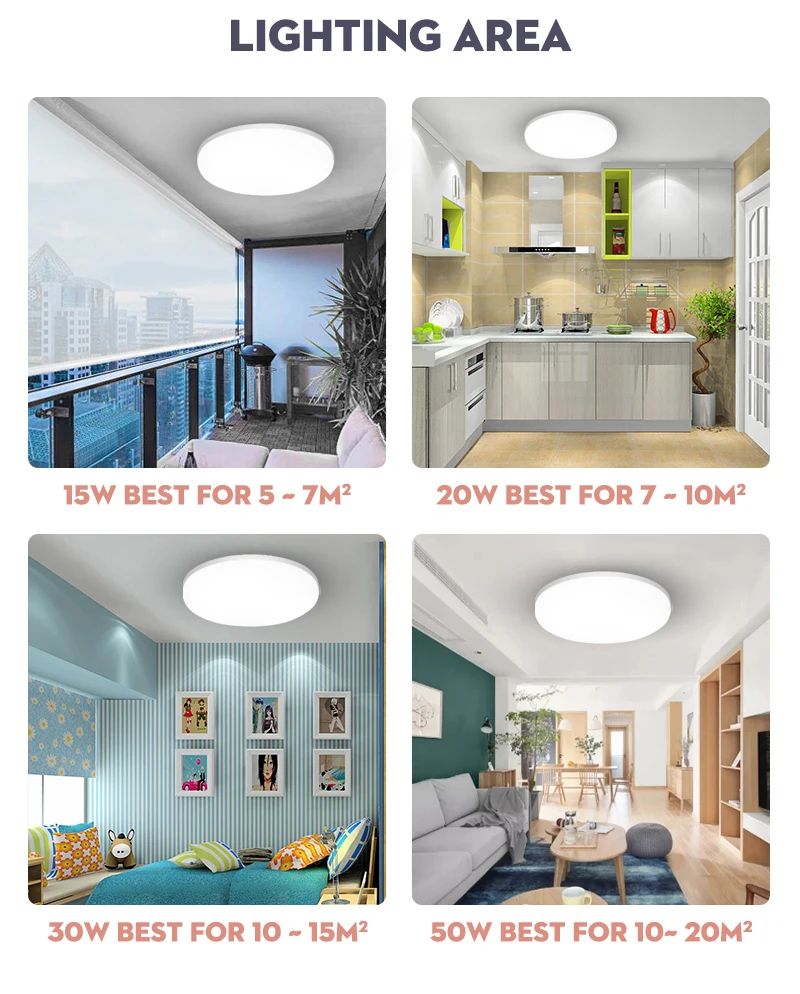 LED Panel Lights 15W 20W 30W 50W 220V Round & Square Panel Lamps Ceiling Light Surface Mount for Living Room Bedroom Kitchen 2x4 led surface mount light