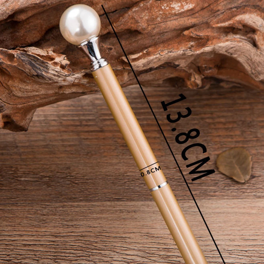 Large Pearl Decor Metal Ballpoint Pen 0.7mm Black Refill Office School Stationery Supplies Ballpen Gifts
