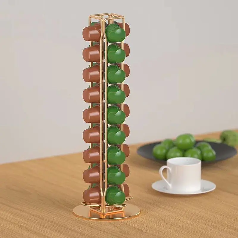 

Metal Coffee Pod Holder Iron Chrome Plating Stand Coffee Capsules Storage Rack Metal Coffee Pod Holder for Dolce Gusto Capsule