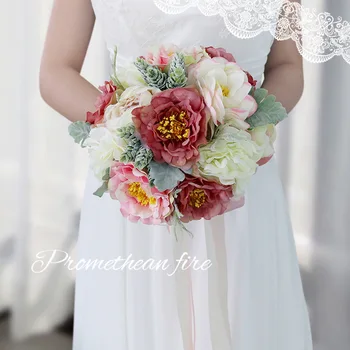 

Retro Lotus Root Color Bridal Bouquets Europe and the United States... Our Simulation Bouquet