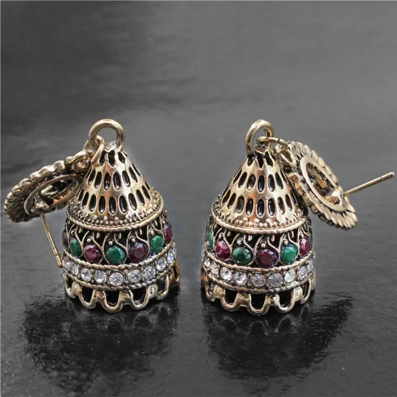 Позолоченные индийские уникальные этнические болливудские серьги Jhumka ювелирные