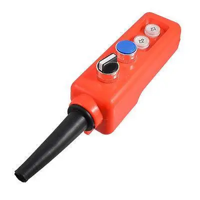 

3-position Roatry Selector Momentary Up Down Blue Flat Hoist Push Button Switch