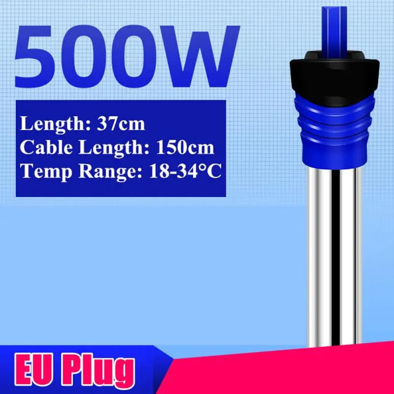 220V EU 500W 110 v-220 v Регулируемый Температура термостат нагревательным элементом 25 W/50 W/100 W/200 W/300 W/500 W погружной аквариумный бак для нагревания воды - Цвет: 220V EU 500W
