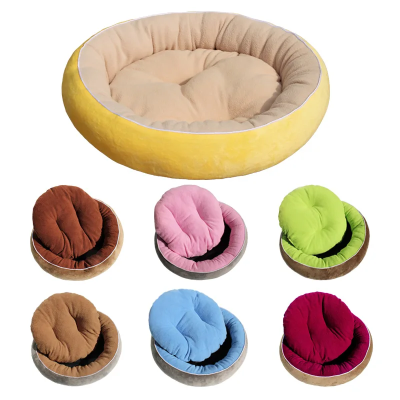 

Soft Pet Dog Bed & Mat Round Cat Cot Nest Pet House Dog Cushion Plush Pad Puppy Lounger Sofas Products for Small Medium Dogs SML