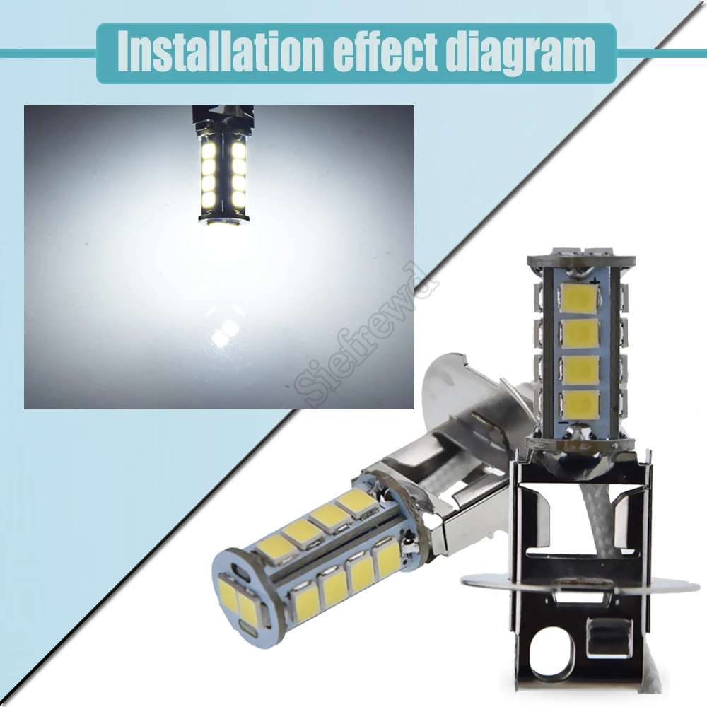 LED fog and headlight bulbs 1/2 Pcs car lights H3 18SMD 2835 6V DC