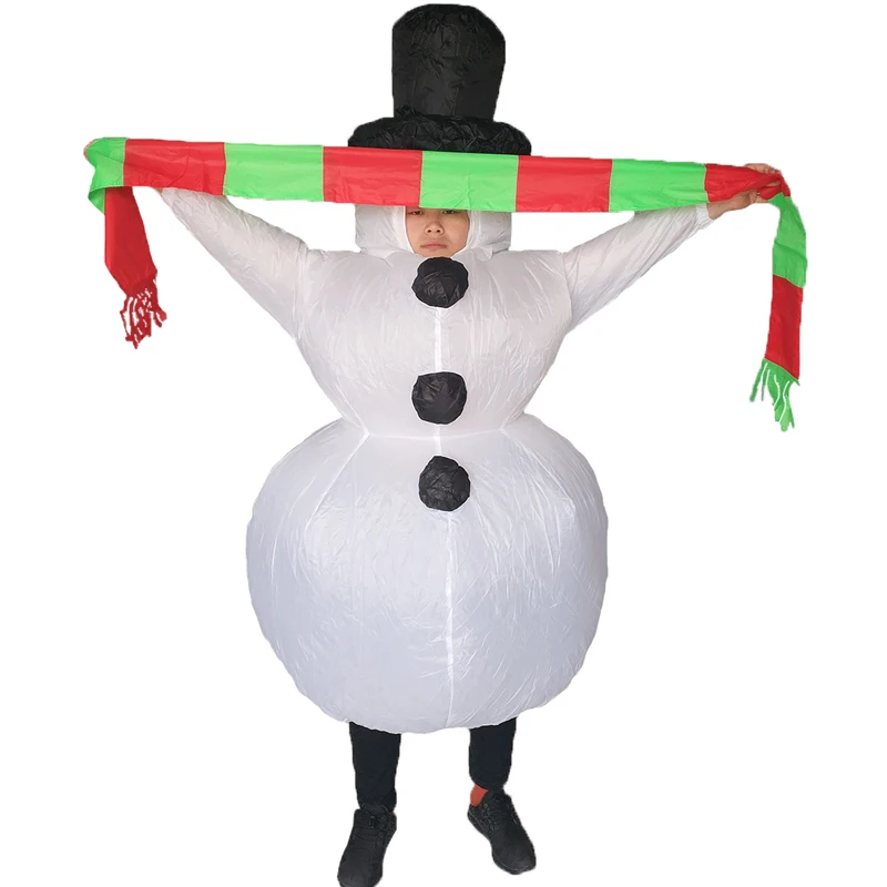 New Hot Christmas Inflatable Snowman Costume Suit for Adults Halloween Cosplay Party YAA99