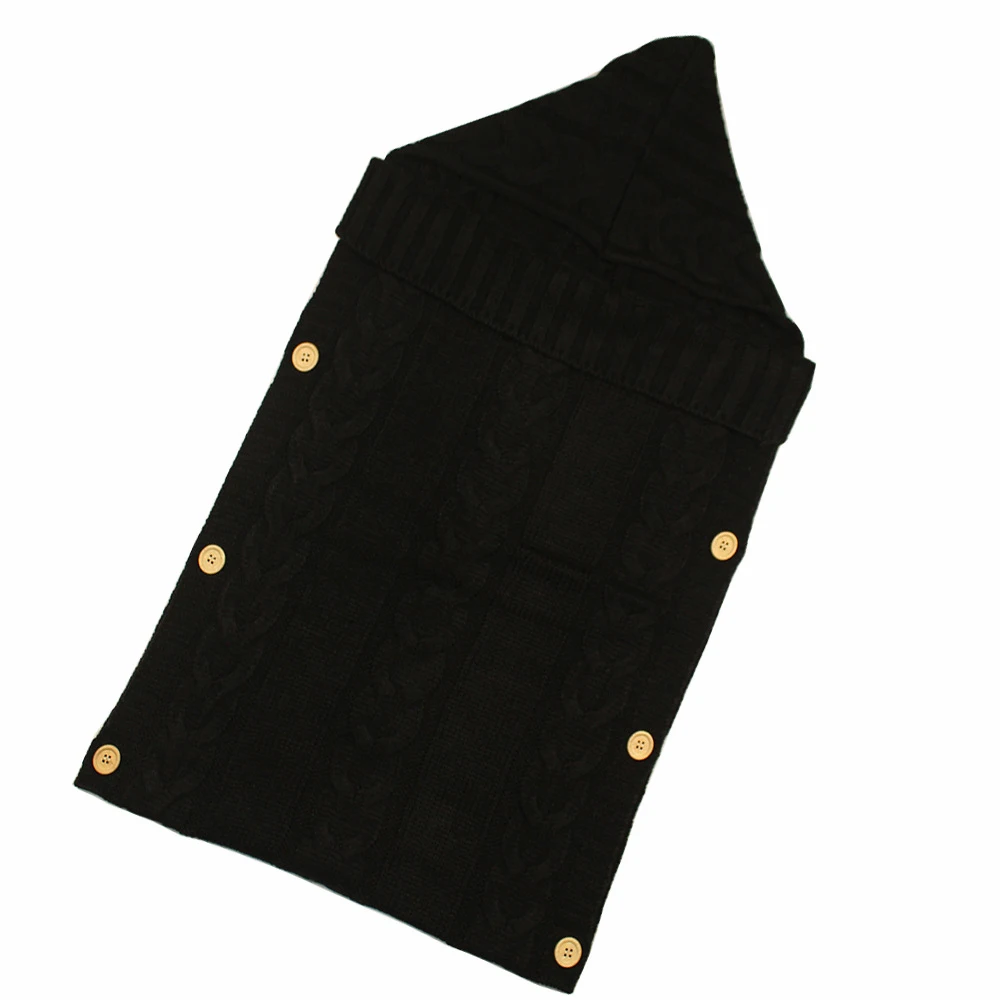 style2 black LOOZYKIT, детский спальный мешок, конверт, зимний детский спальный мешок, муфта для ног, коляска, вязаный спальный мешок для новорожденных, пеленка, Вязаная Шерсть, Slaapzak - Цвет: style2 black
