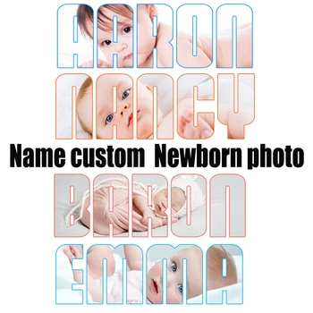 Name Customization Baby Photo Custom Full Square Diamond Painting Round Drill Diamond embroidery Letter Mosaic Newborn Gift