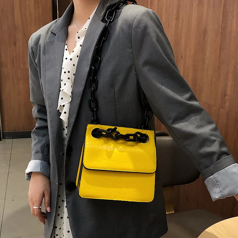

Acrylic Chain Crossbody Bags For Women 2019 Fashion Stone Pattern Small Shoulder Messenger Bag Ladies Designer Purse And Handbag