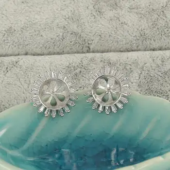 

3 Color New Arrival Earrings Mountings Findings Settings Jewelry Parts Fittings for Pearls Beads Stones Agate Coral Jade