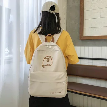 

Junior High School STUDENT'S School Bag Women Korean-style Nylon Students Cute Cartoon Harajuku Ulzzang Hipster Backpack Backpac