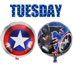 7,4 День Независимости Капитана Америки украшение надувной шар "Щит" Мстители alliance пентаграмма фольги воздушные шары