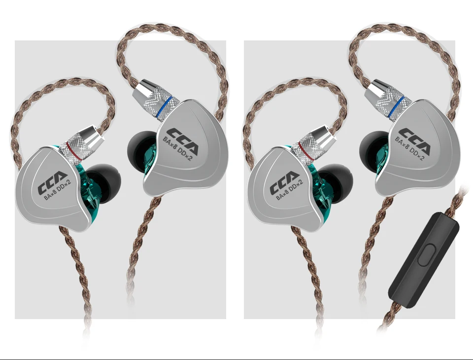 CCA C10 4BA+1DD Hybrid In Ear Earphone Hifi Running Sports Earphone 10 Drive Unit DJ Headset Noise Cancelling best earbuds wireless