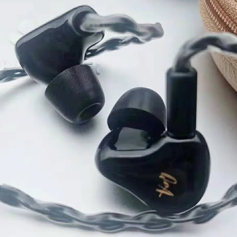 QOA розовый леди 2BA+ 1DD Гибридный 3 драйвер в ухо наушники HIFI монитор гарнитура с 2Pin отсоединения кабеля пользовательские смолы IEM вкладыши - Цвет: Black