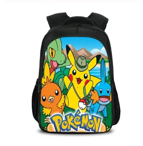 Аниме Рюкзак Pokemon Карманный Монстр школьная сумка Ash Ketchum/Пикачу школьные рюкзаки для девушек мальчиков рюкзак для переноски детей Детский рюкзак для книг - Цвет: Золотой