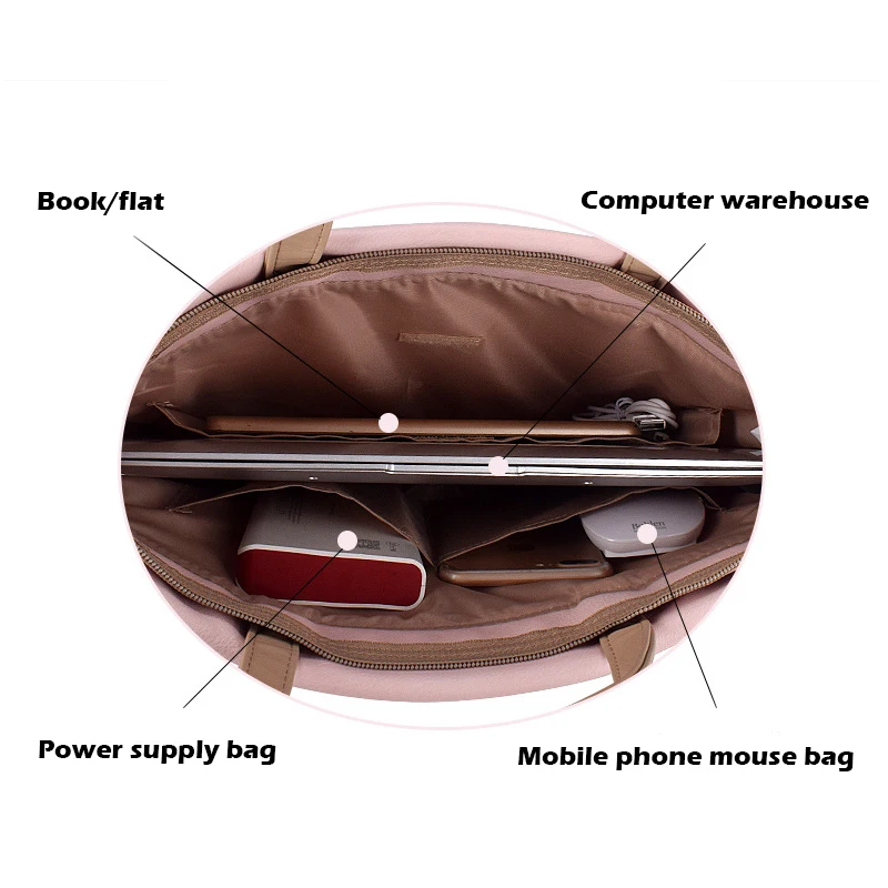 For MacBook Pro 16 Inch Portable Laptop Leather Organizer Storage Bag Dustproof Bag Notebook Protective Case With Shoulder Strap
