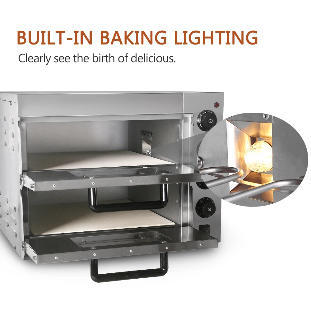 ITOP 20L Commercial Double Layer Pizza Oven Electric Stainless Steel Convection Oven Roast  Chicken  Duck Cake Bread Baking Oven