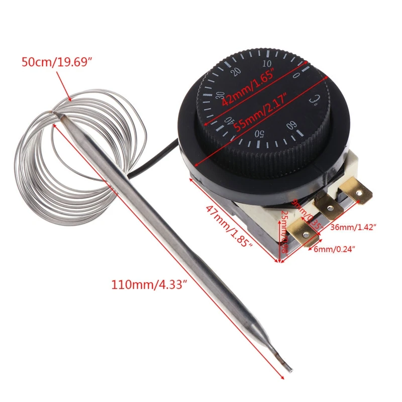 250V/380V 16A 0-60℃ Temperature Control Switch Capillary Thermostat Controlled | Инструменты