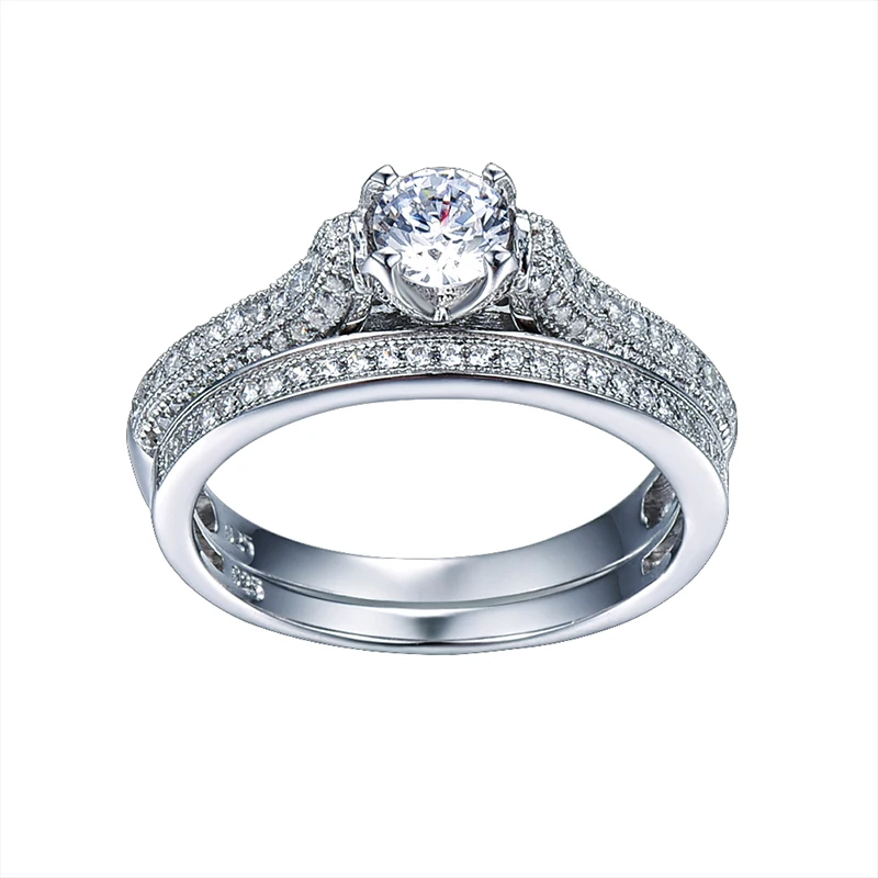 Женский комплект колец из серебра 2016 пробы 100% 925 карата|wedding ring ideas|wedding rings opalwedding
