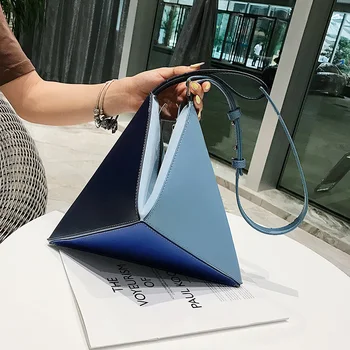 

Contrast Color Pu Leather Crossbody Bags For Women 2019 Triangle Shoulder Messenger Bag Female Travel Handbags Fashion Totes