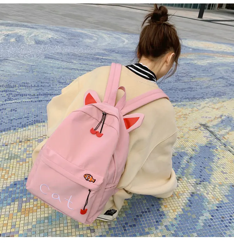 Аниме женский рюкзак Мультфильм Mochila для девочек мальчиков путешествия рюкзак милый кот печать сумка на плечо для подростков