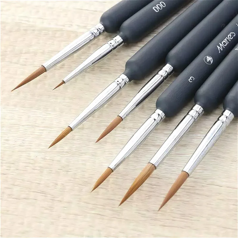 10 unids/set Nylon artista cepillo de pintura profesional acuarela acrílico mango de madera de pinceles para pintar suministros para arte de papelería