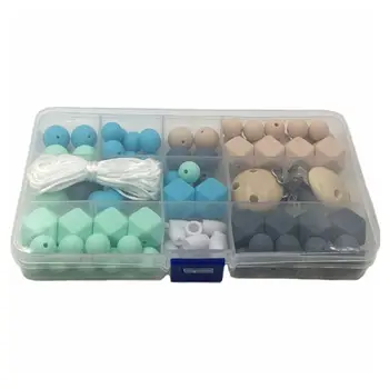 

Silicone Beads Set DIY Baby Teething Molar Toy Infants Care Teeth Necklace Pacifier Chain Bracelet Make Accessories with Box