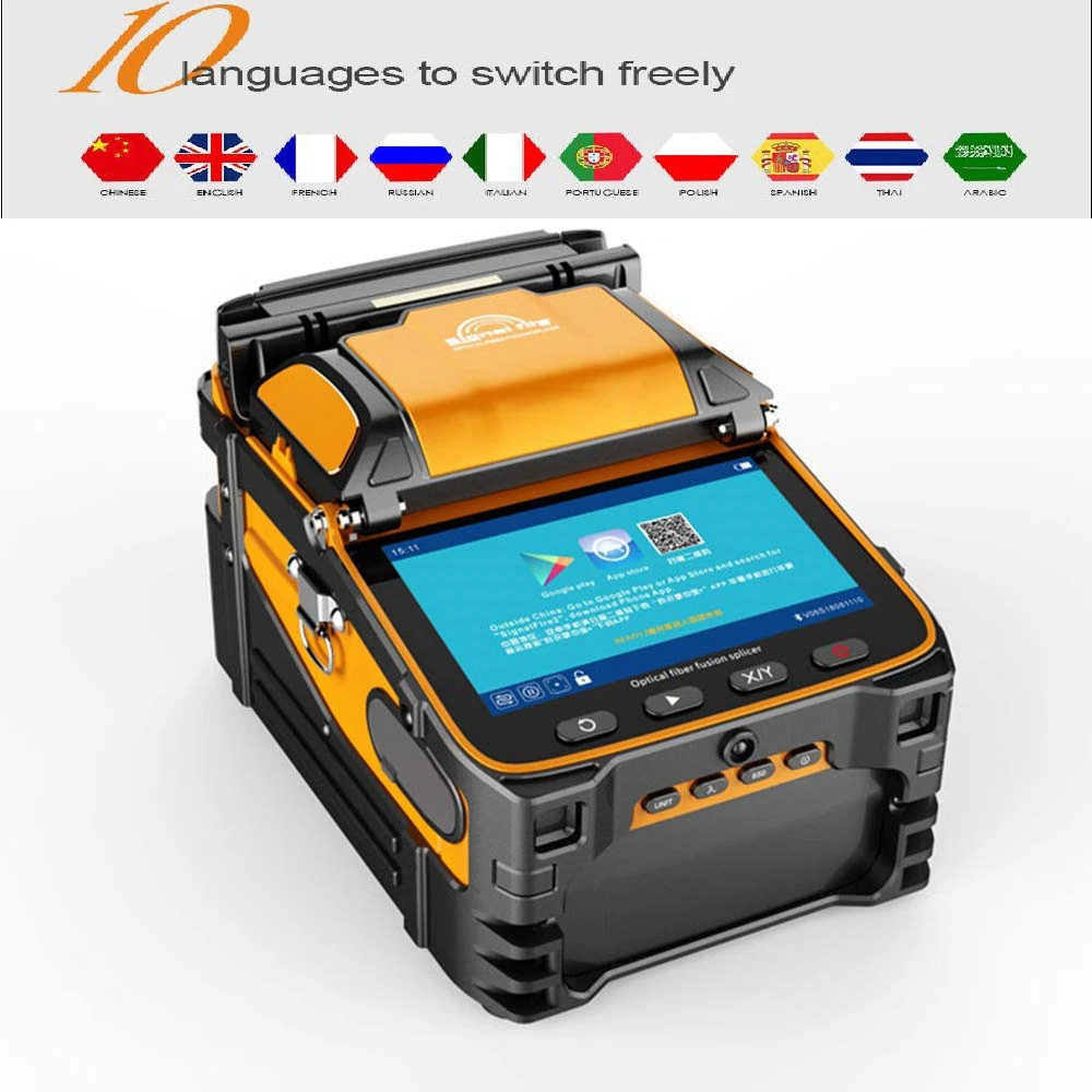 AI-9 AI-6 AI-5signal light fiber fusion splicer 10 languages freely switch built-in optical power meter and VFL5.0 AI-6A