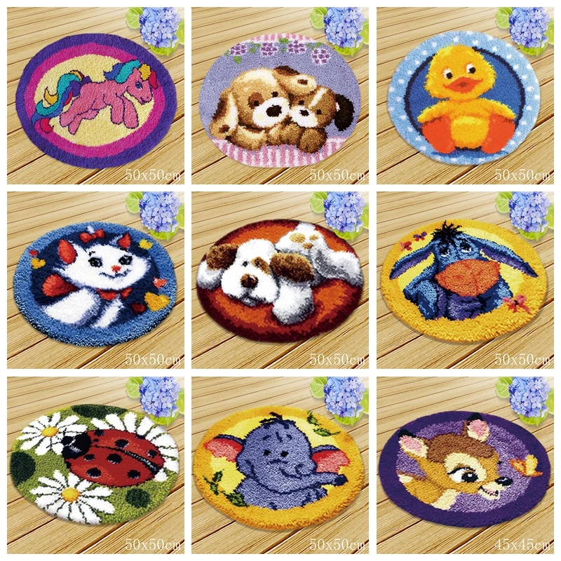 

Cartoon Animal Unicorn Cushion Button Package DIY Foamiran For Needlework Carpet Embroidery Latch Hook Rug Crochet Carpet Kits