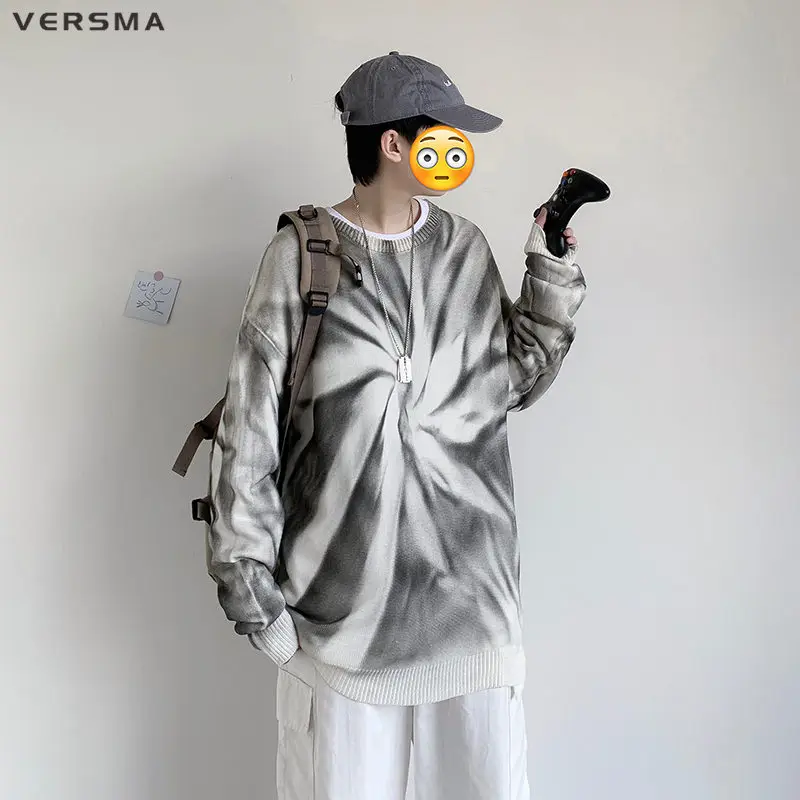 VERSMA в Корейском стиле Harajuku кепки вареный свитер с принтом Для мужчин осень