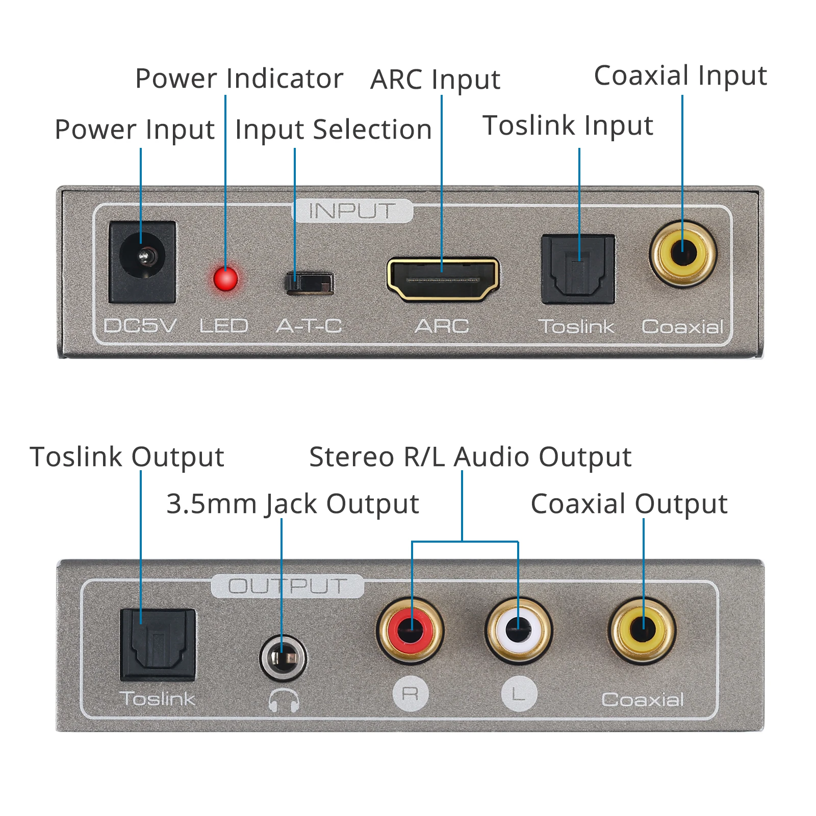 Neoteck ЦАП цифро-аналоговый аудио конвертер HDMI ARC аудио экстрактор адаптер коаксиальный Toslink оптический в RCA 3,5 мм разъем Переключатель