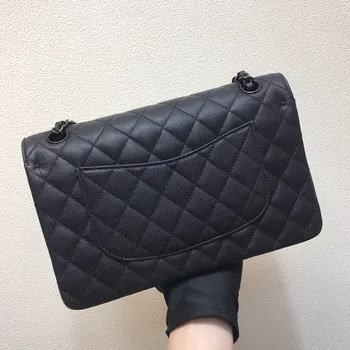 

Top Quality Ladies Bag 100% Genuine Leather Classic Flap Handbag High-end Practical Shoulder Bag Caviar Leather Crossbody Bag