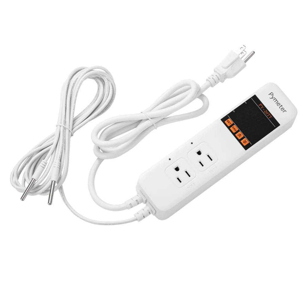 Pymeter США Plug цифровой регулятор температуры Термостат Регулятор двойной реле отопления и охлаждения домашнего пивоварения, двойной разъем питания