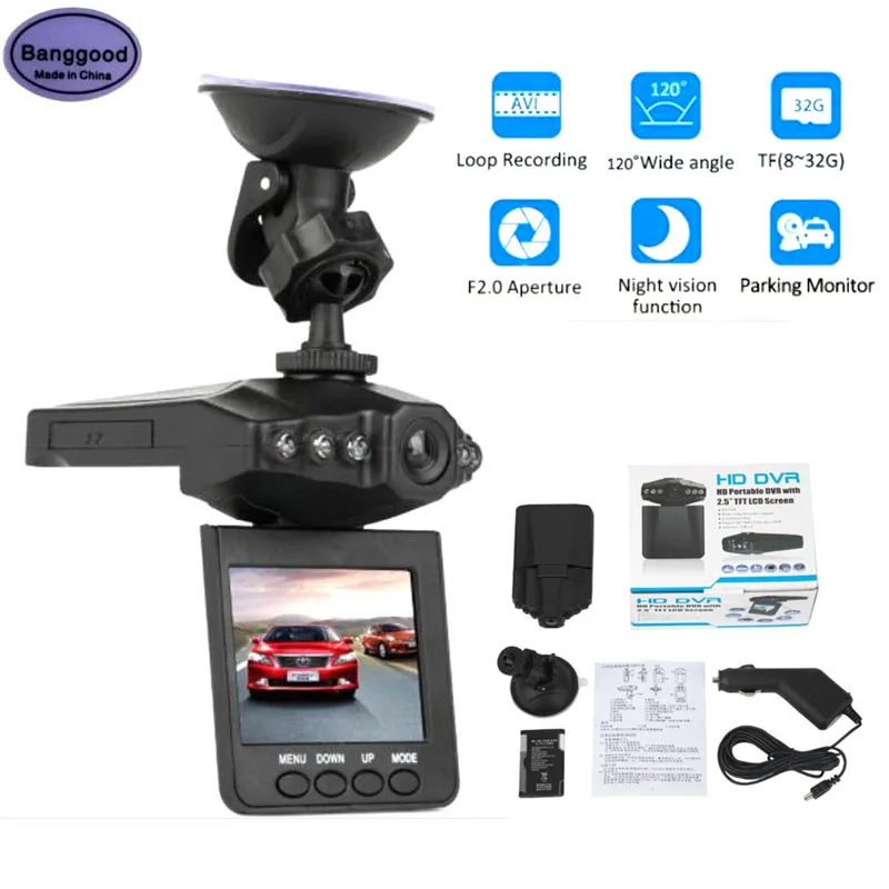 Classic H198 2.5&quot TFT LCD Screen 6 IR LED Car Dash Cam Rotatable Night Vision FHD Dashcam Front DVR Video Recorder Camera |