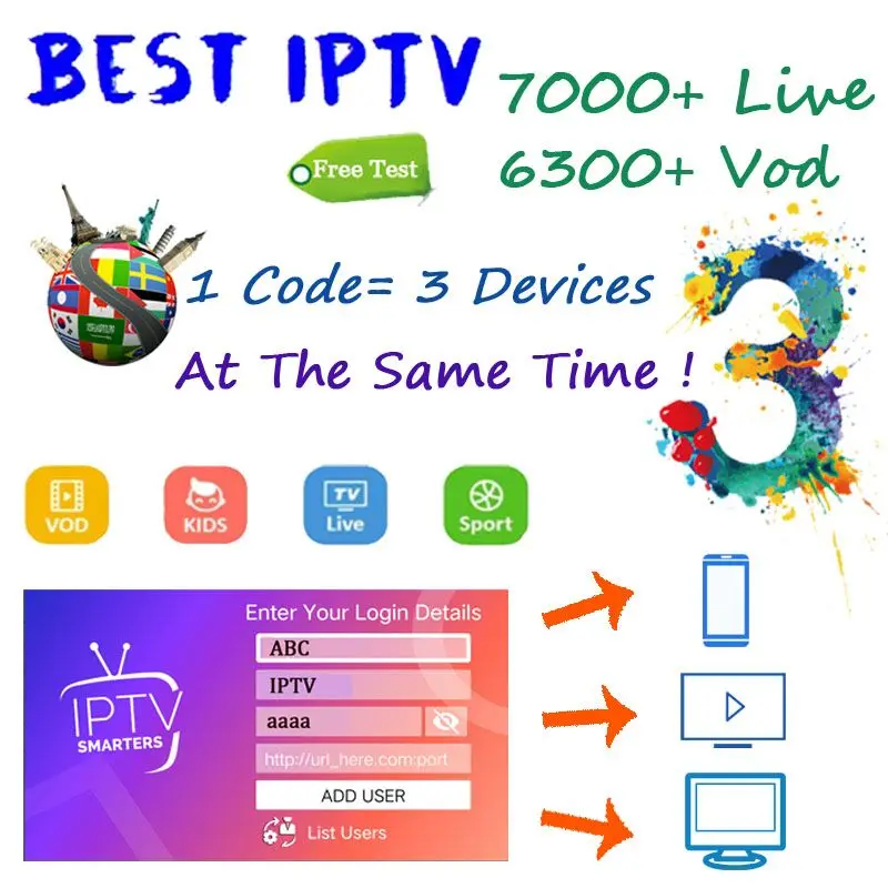 Comprar Suscripción mundial de IPTV 7800 Live 6000 VOD adultos IPTV francés España Brasil tv box M3U Android Smart IPTV BOX compatible con 3 dispositivos