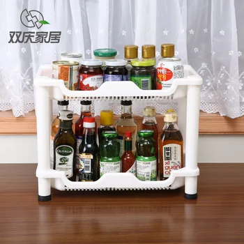 

Shuangqing Kitchen Shelf Spice Rack Youyanjiangcu Storage Rack Spices Household Floor Multilayer 1106