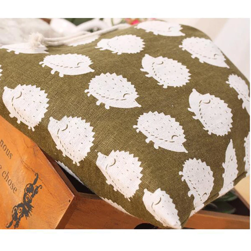 Портативные Сумки на шнурке из хлопка и льна Дорожные искусственной ткани для