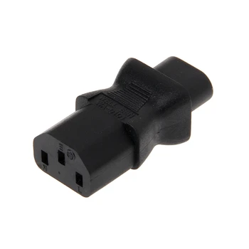 

Black IEC 320 C13 3-Pin Female To C8 2-Pin Male Straight Power Plug Converter Adapter