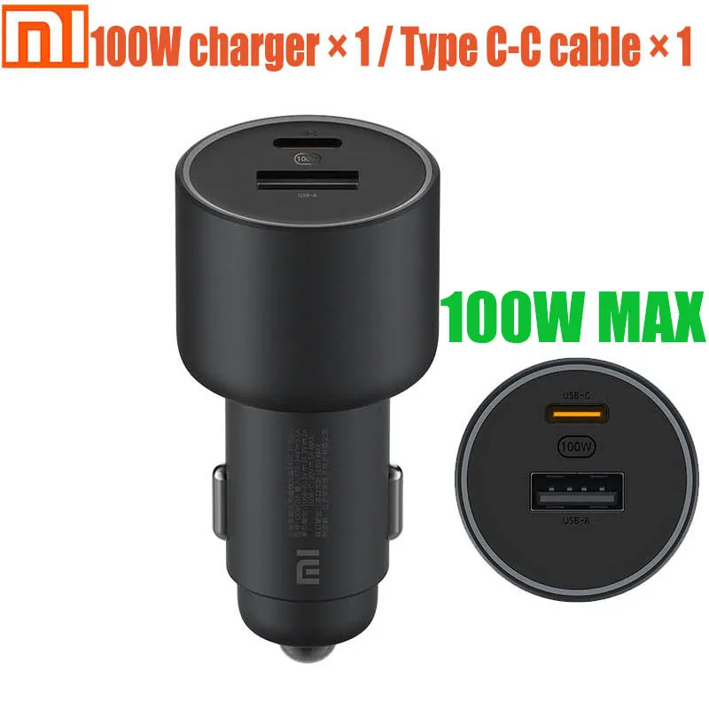 OriginalXiaomiCarChargerFastChargingVersion1A1C100WUSBC100W