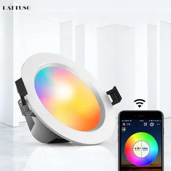 

Smart LED Downlight Dimming Round Spot Light 5W 9W RGB Color Changing Warm Cold light Bluetooth APP Control Smart Light