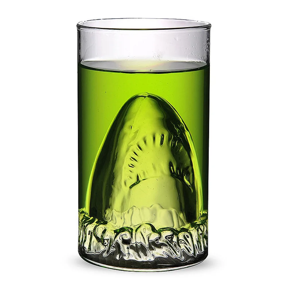 Spirits Shark Beer Glass Red Wine Tea Glasses Double Glass Water Bar Cup Christmas Mugs Adult Kids Gifts Coffee Cups 350ML