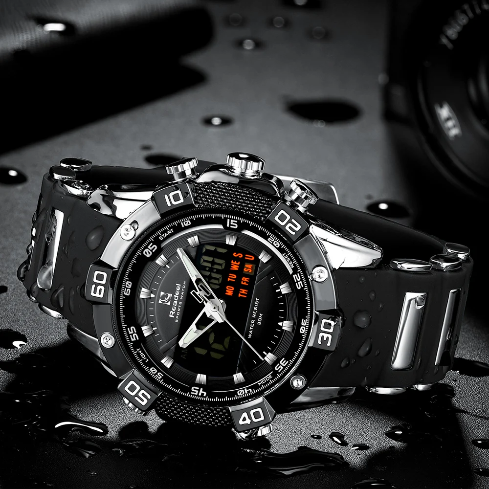 Business Fashion Mens Watches Top Brand Luxury Sport Watch Men Quartz Digital Waterproof Army Milit