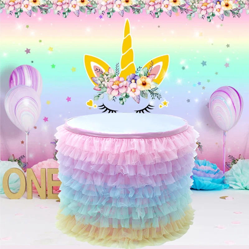 

Table-Skirt Cloth Tutu Tulle Table Skirt for Wedding Decor Baby Shower Birthday Banquet Party Wedding Table Skirting Home Decor