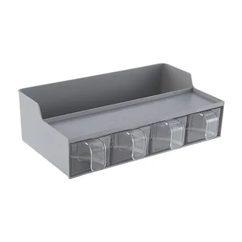 

Pepper Powder Kitchen Accessory Multifunctional 4 Grids Combination ABS Jar Pot With Spoons Seasoning Storage Condiment Box