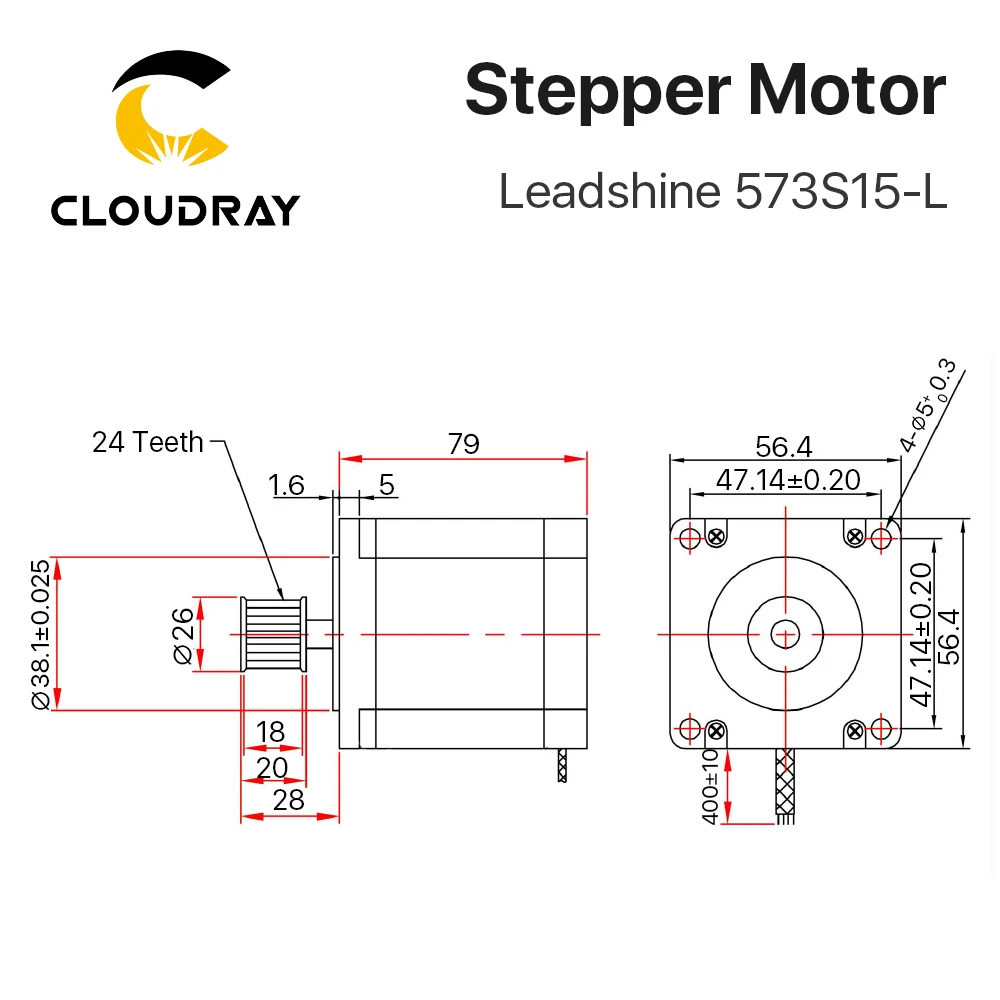3 фазный шаговый двигатель Cloudray Leadshine 573S15 L для NEMA23 длина 5 8 А вал 76 мм мм|3 phase stepper