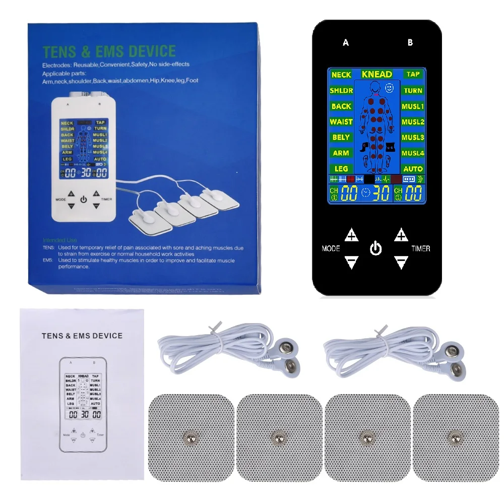 15 Modes Muscle Stimulator Electronic Pulse Massager Tens EMS Machine Electrical Nerve Low Frequency Physiotherapy Device