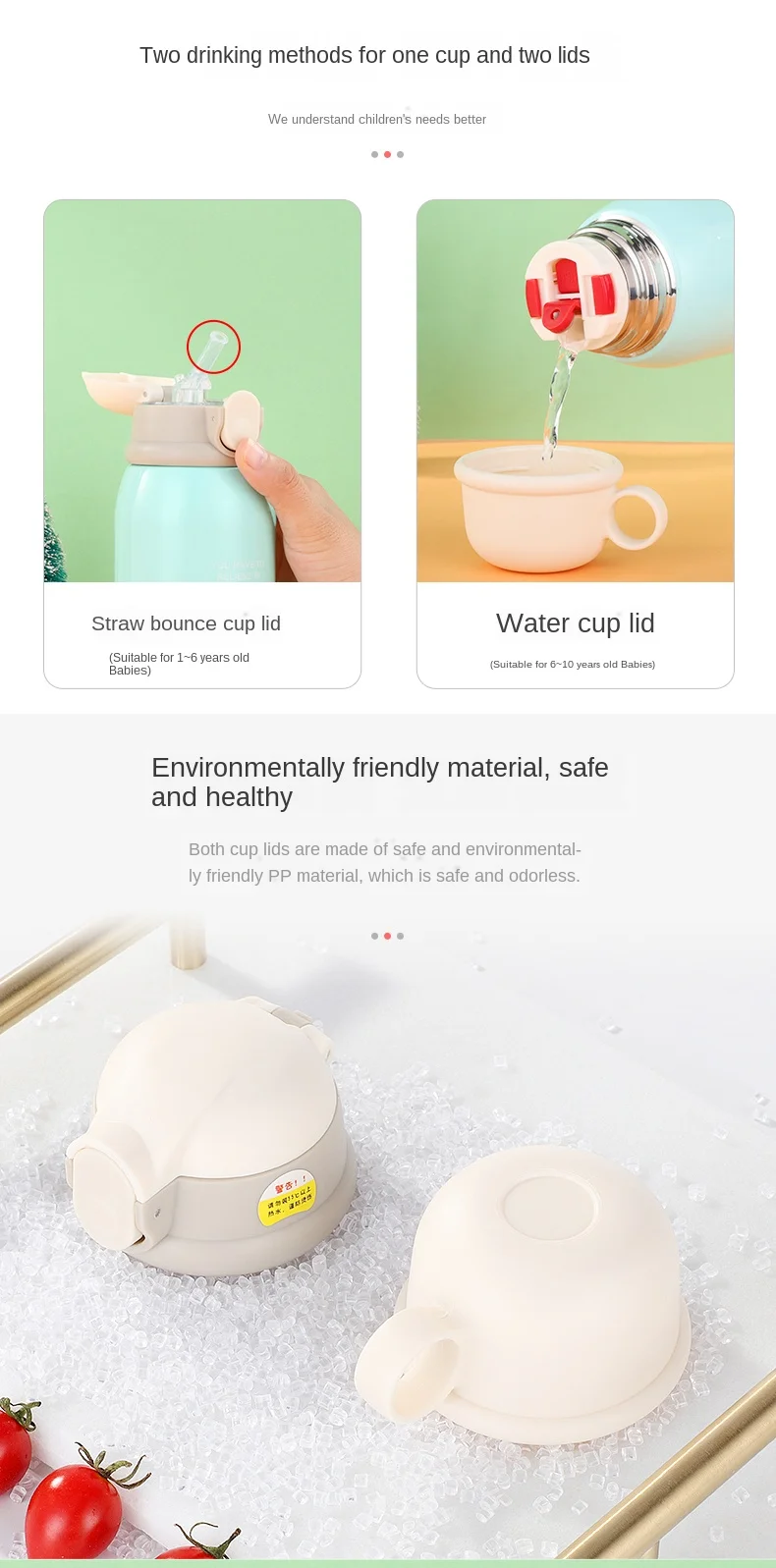 Childrens Mug Large Capacity Baby New Suction Cup Water Cup Stainless Steel Strap Kettle  Water Bottle  Insulated Cup