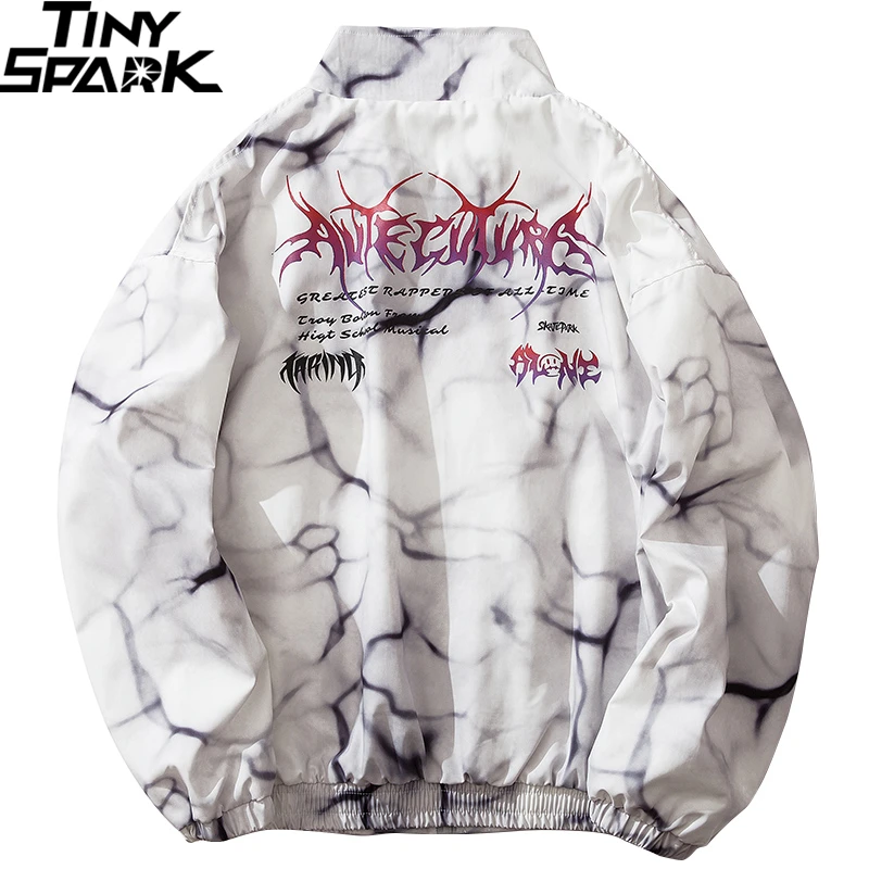

Men Windbreaker Jacket Coat Hip Hop Dark Illusion Graffiti Jacket Streetwear Casual 2020 Spring Zipper Track Jacket Hipster